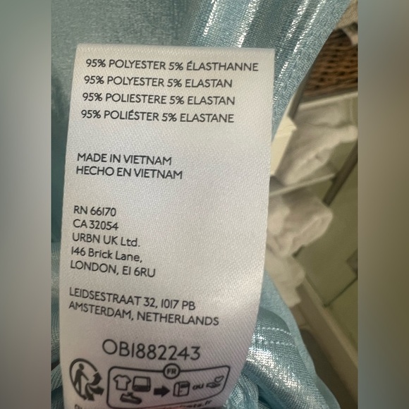 NWT new large Anthropologie Maeve mock neck metallic shine ruched tank top blue - Picture 12 of 17